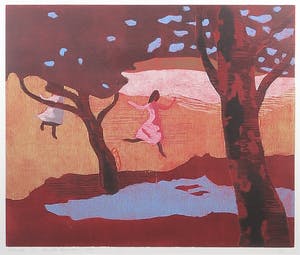 Henriette Boerendans - Houtsnede, 1 mei - Ingelijst kopen? Bied vanaf 35!