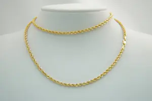 18 - Lang (70cm) & z o goed als nieuw 18 karaat geel-gouden "koord" collier kopen? Bied vanaf 240!