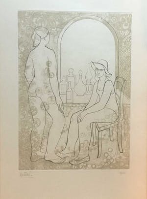 Niet of onleesbaar gesigneerd - C4393-2D, interieur met dames en flessen kopen? Bied vanaf 1!