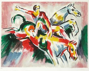 Paule Nolens - Zeefdruk, Jockey - Ingelijst kopen? Bied vanaf 1!