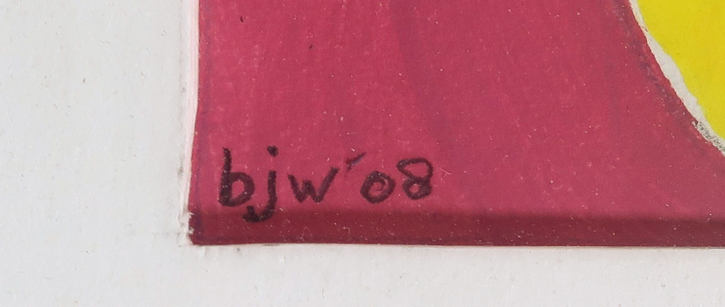 Niet of onleesbaar gesigneerd - Acryl op papier, Zonder titel - Ingelijst kopen? Bied vanaf 1!