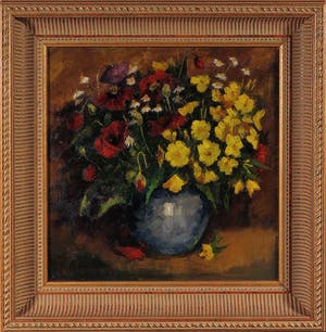 Roelof Wildeboer - Olieverf op doek, Vaas met bloemen - Ingelijst kopen? Bied vanaf 60!