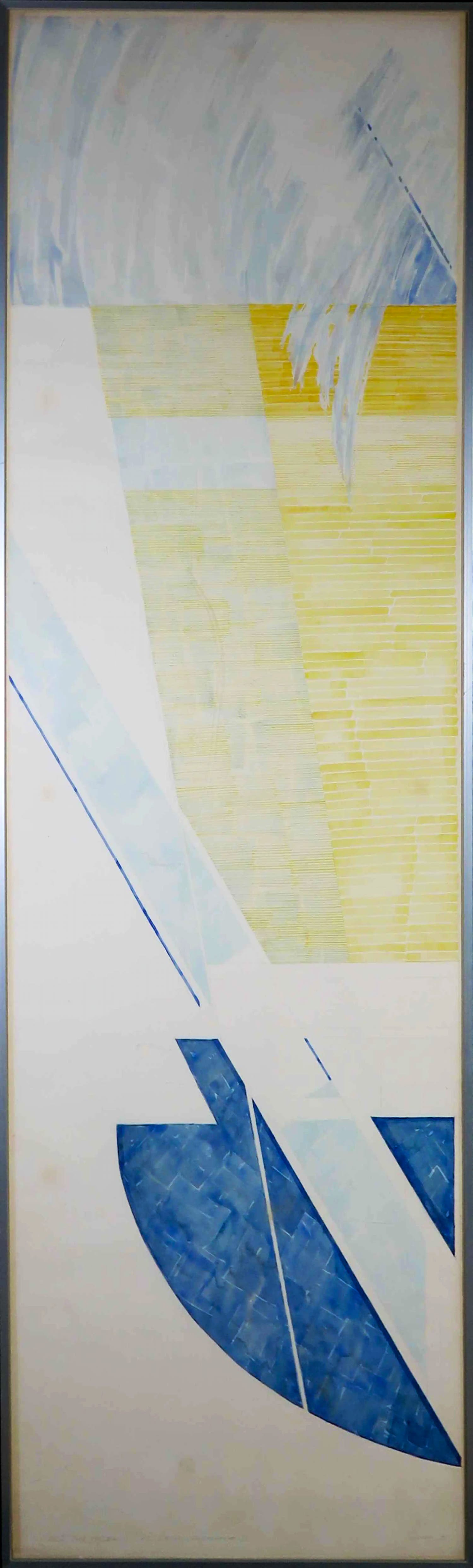 Cees van der Molen - Aquarel op papier, Compositie constructief III A - Ingelijst (Zeer groot) kopen? Bied vanaf 1!