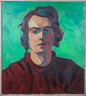 Frans Houkes - Olieverf op doek, Zelfportret - Ingelijst kopen? Bied vanaf 50!
