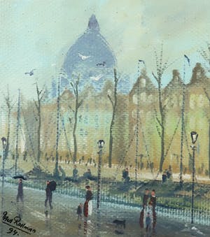 Paul Rollman - Olieverf op canvas, Koepelkerk te Amsterdam kopen? Bied vanaf 20!