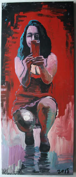 AcheterPeter Klashorst - Acrylverf op doek , Mathilda – 120 x 50 cm - 2018? Enchérissez de 250!