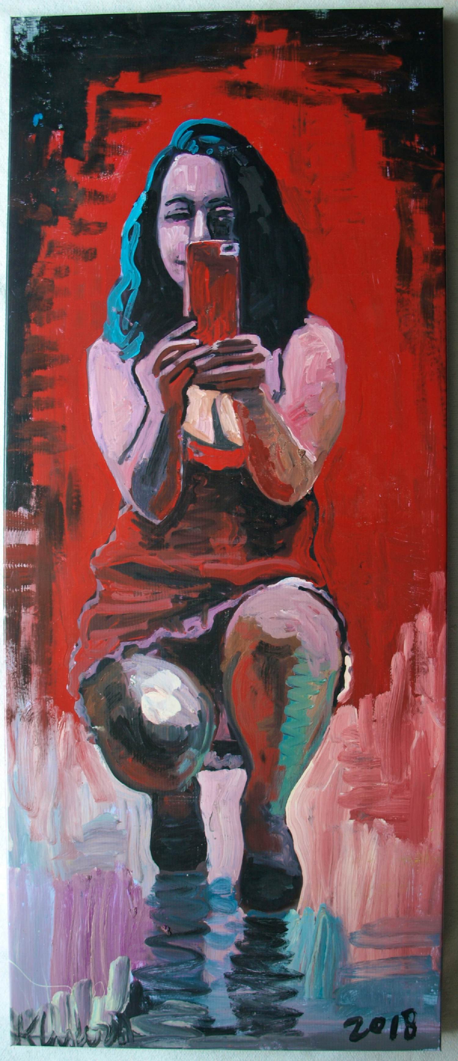 Peter Klashorst - Acrylverf op doek , Mathilda – 120 x 50 cm - 2018 kopen? Bied vanaf 250!