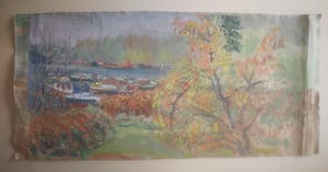 Klaas de Poel - Boten. Oever met treurwilg. kopen? Bied vanaf 49!