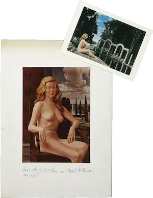 AcheterCarel Willink - Lot van een foto en kaart met persoonlijke berichten? Enchérissez de 1!