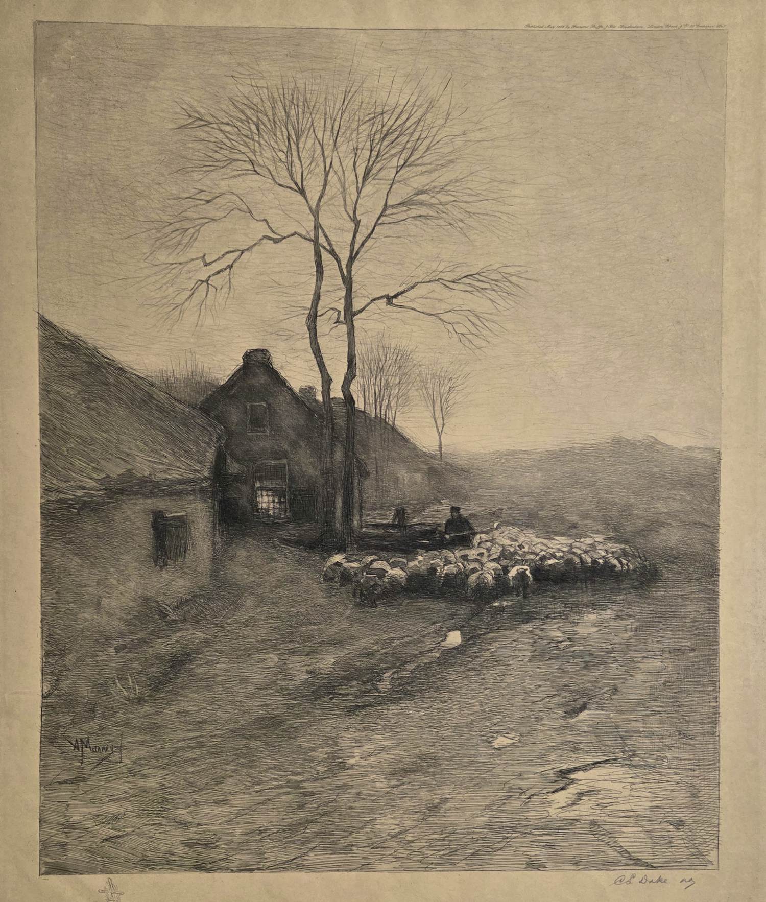 Anton Mauve (sr.) - Schaapherder. Door CL Dake. kopen? Bied vanaf 39!