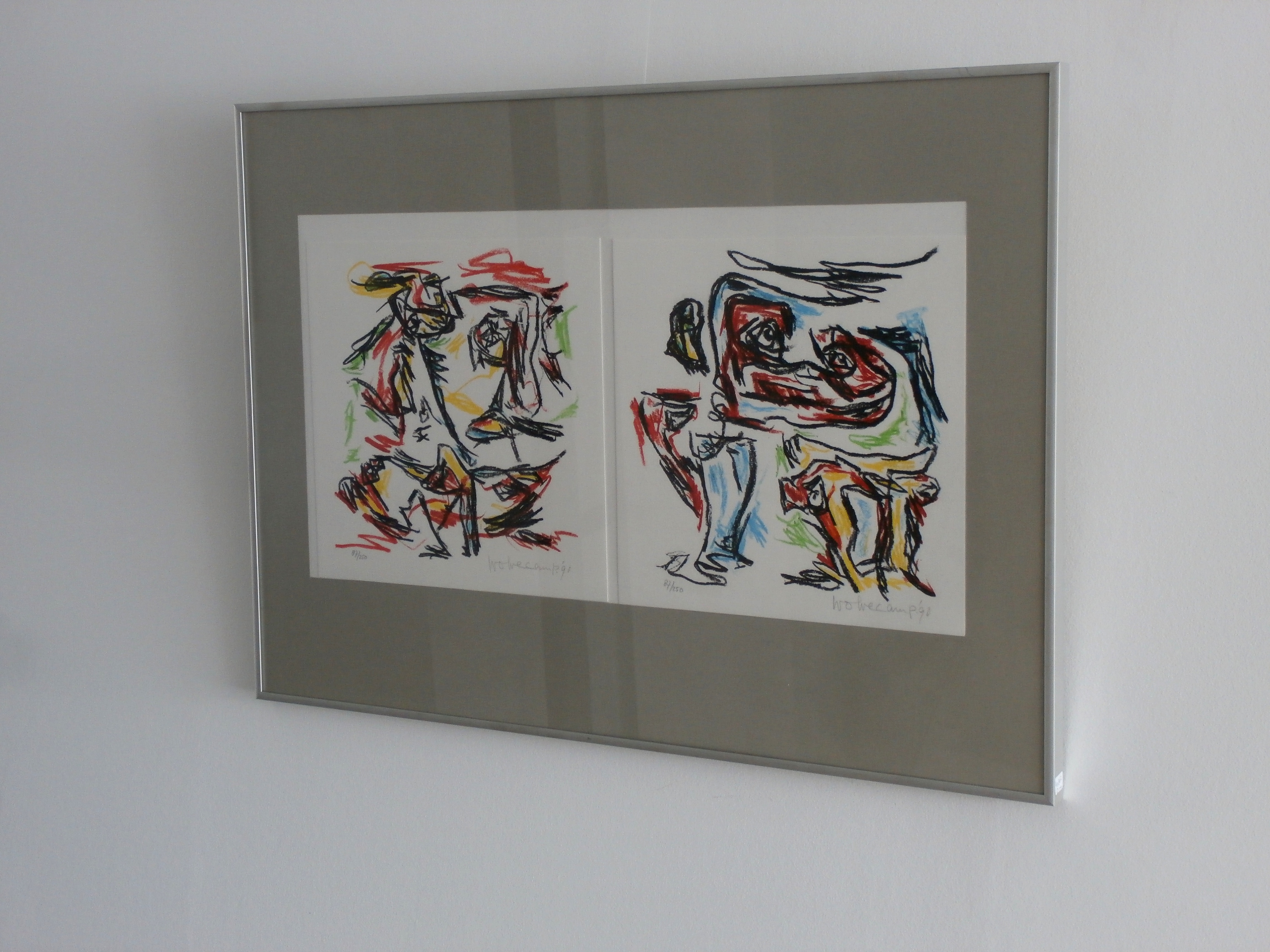 Theo Wolvecamp - 2 ingelijste litho's - 1990 kopen? Bied vanaf 295!