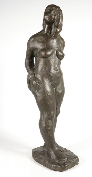 Brons (Onbekend) - Groot staand vrouwelijk naakt. kopen? Bied vanaf 550!