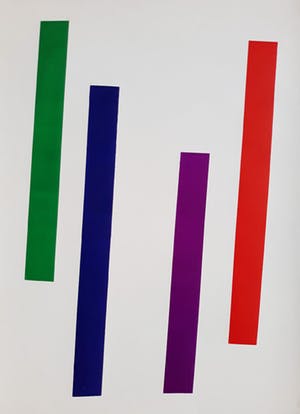 Willem Hussem - Geometrisch abstracte compositie, litho (groot) kopen? Bied vanaf 225!