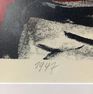 Corneille - La femme rouge, zeefdruk (zeer mooi ingelijst, groot) kopen? Bied vanaf 495!