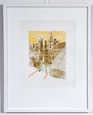 Roger Raveel - De spanning van de rust in het dorp verkocht voor € 790!