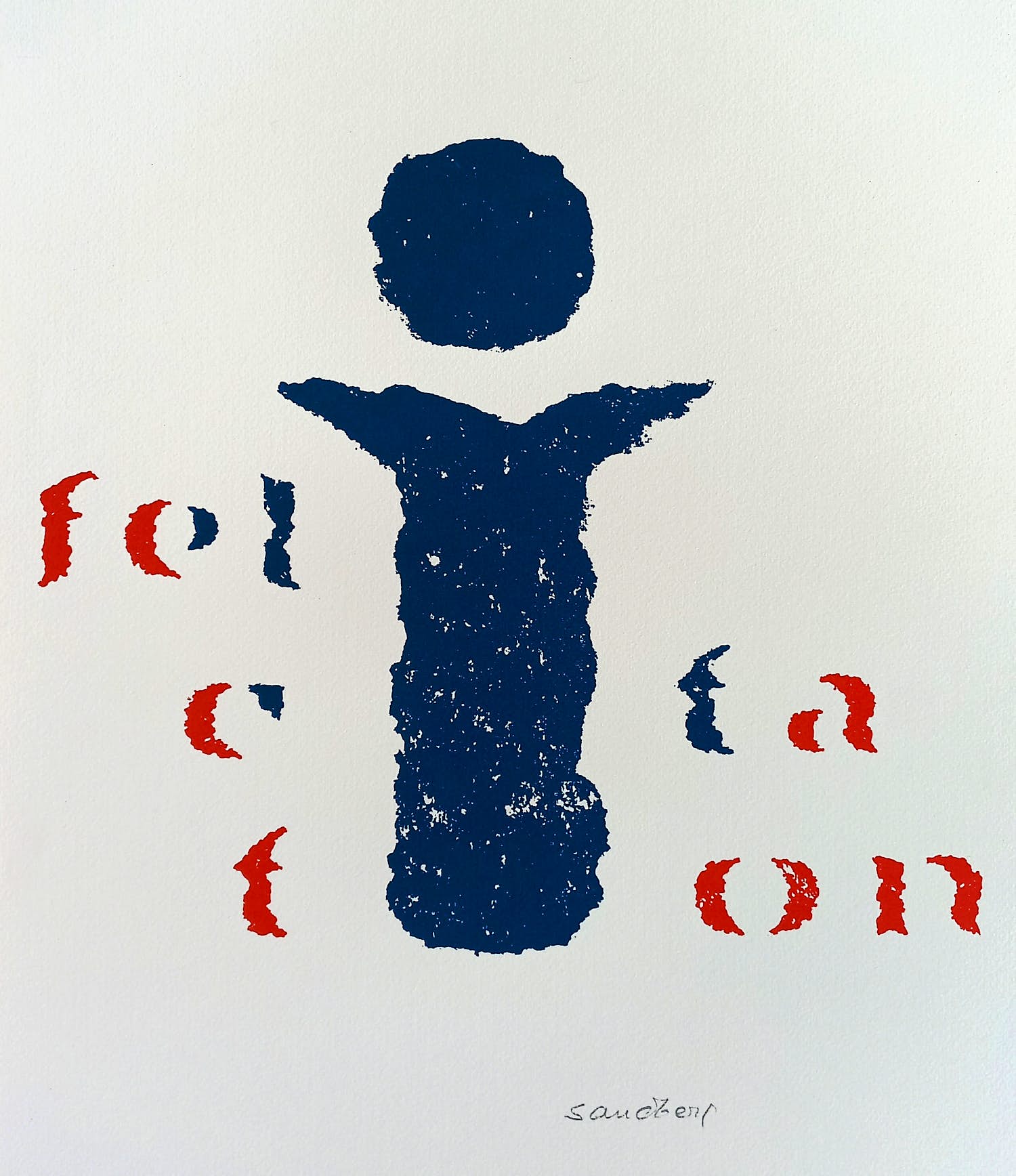Willem Sandberg - Felicitation, zeefdruk - Gratis verzending! verkocht voor € 50!