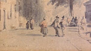 Kasparus Karsen - Aquarel, Hollands stadsgezicht kopen? Bied vanaf 100!
