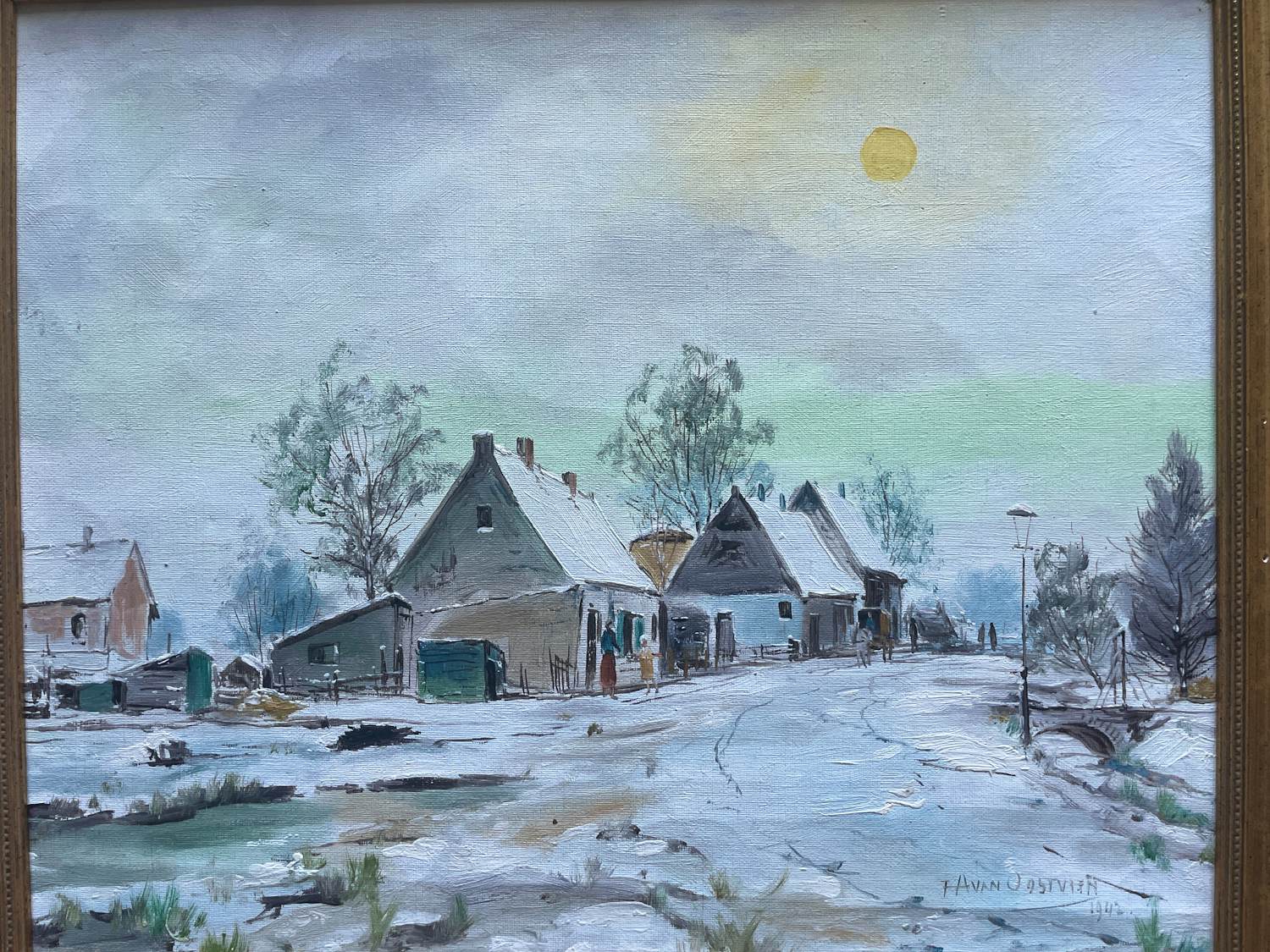 Buy Frederik Amalius van Oostveen - Winter in het dorp? Bid from 50!