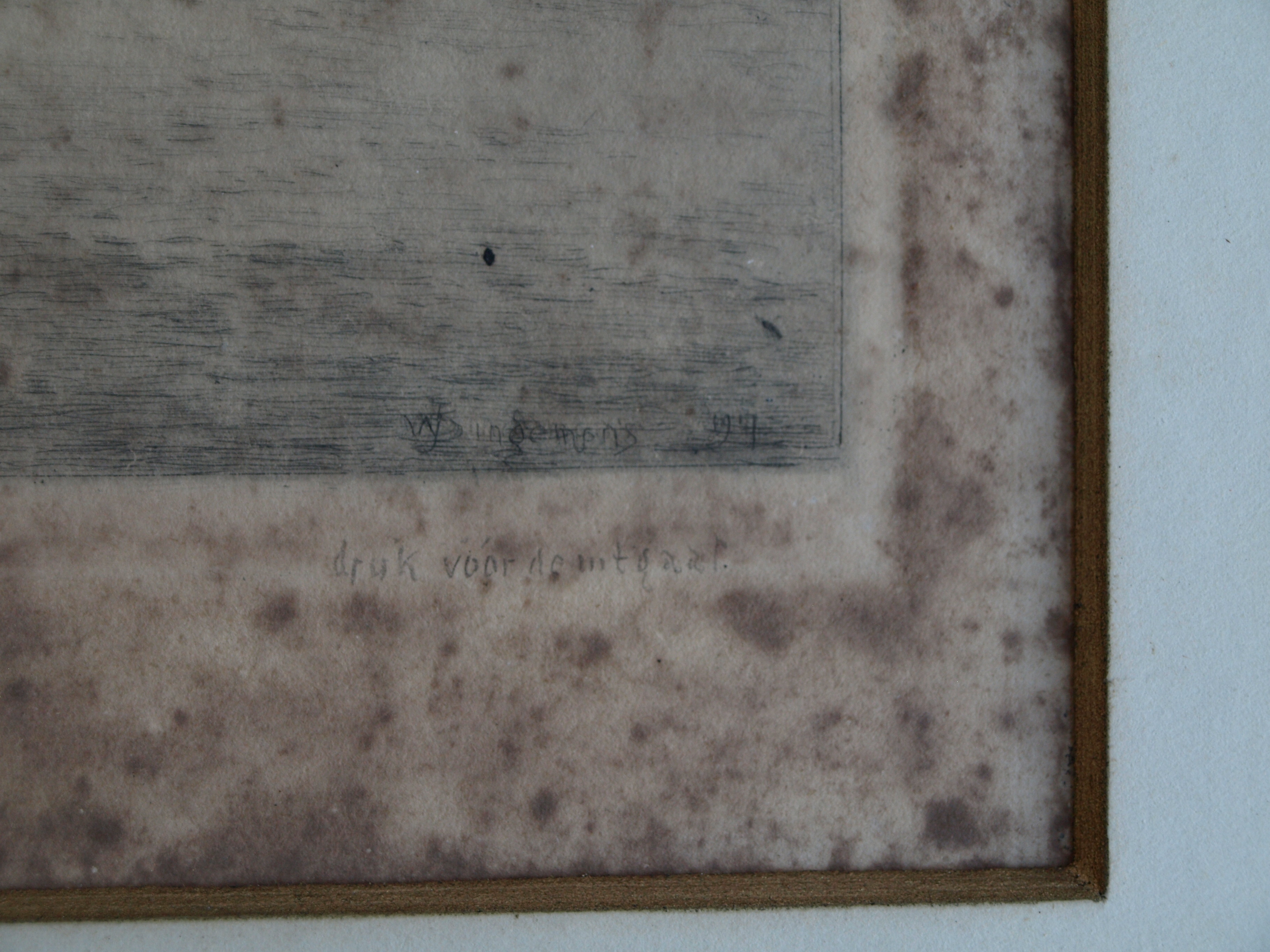 Waalko Jans Dingemans (sr.) - Ets, Molen aan het water – gesigneerd & ingelijst - 1917 kopen? Bied vanaf 1!