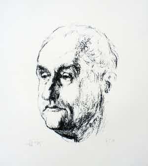 Kurt Lob - litho: portret - 1975 verkocht voor € 35!