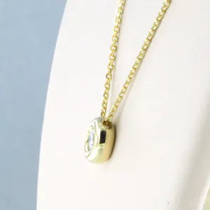 14k gouden collier met solitair hanger bezet briljant geslepen diamant kopen? Bied vanaf 260!