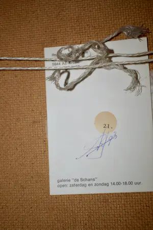 Ruud van der Beele - Gemengde techniek op papier - (Rood) Zonder titel - Ingelijst kopen? Bied vanaf 35!