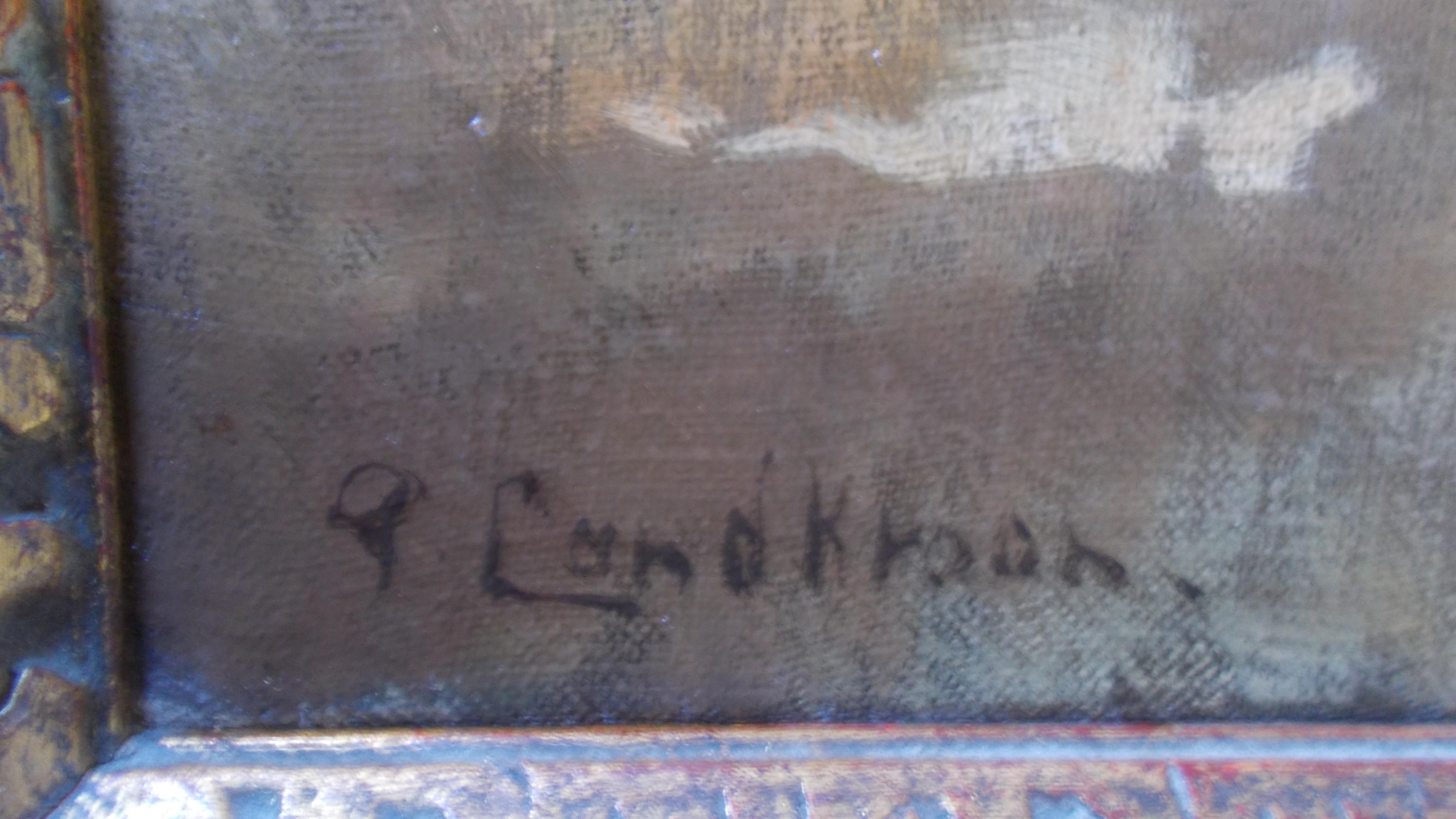 Piet Landkroon - Dorpsgezicht met wasvrouwen aan rivier kopen? Bied vanaf 275!