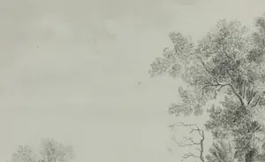 Niet of onleesbaar gesigneerd - Lot van twee inkttekeningen, Landschap met figuren kopen? Bied vanaf 1!