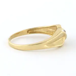 18k geel gouden ring bezet met taper geslepen diamanten tot. 0,05ct - G/H - SI kopen? Bied vanaf 200!