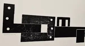 Theo Beerendonk - Monochrome jaren 60 reliëfdruk -geometrische compositie- UNICA exemplaar kopen? Bied vanaf 68!