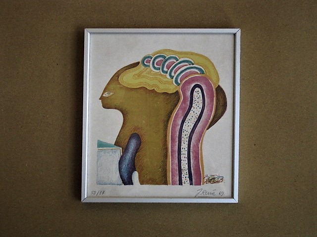 Jorg Reme - vroeg (1969) gesigneerd Litho van zijn "KunstFiguur"  kopen? Bied vanaf 1!
