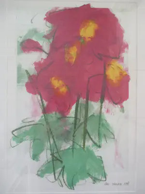 Ellen Meuwese - Mooi ingelijste grote monoprint OPRUIMING kopen? Bied vanaf 25!