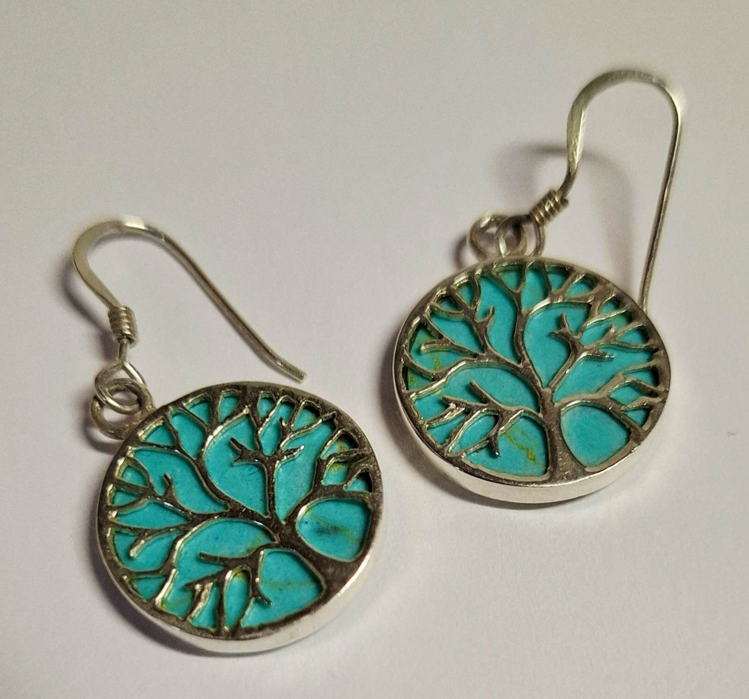 Zilveren Nieuwe Tree of Life  Oorbelle met turquoise kaufen? Bieten Sie von 50!