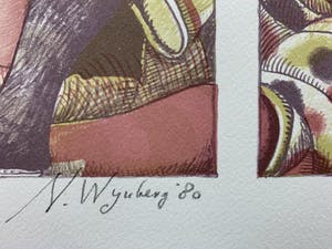 Nicolaas Wijnberg - kleurenlitho - 'Ontbijt voor een muze' - 1980 kopen? Bied vanaf 90!