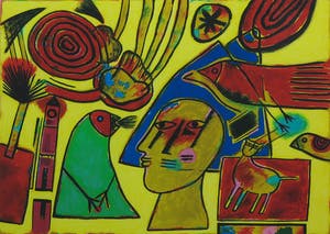 Corneille - Litho, L'oiseau vert - Ingelijst kopen? Bied vanaf 250!