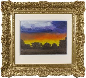 Prins Bernhard van Lippe-Biesterfeld - Olieverf op doek, Afrikaans landschap bij nacht - Ingelijst kopen? Bied vanaf 4000!