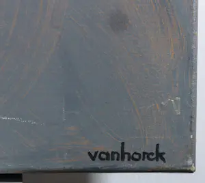 Hans Vanhorck - Olieverf op groot doek, Blue and red abstract (Groot) kopen? Bied vanaf 250!