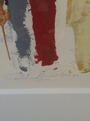 Richard Smeets - Abstracte compositie, zeefdruk (prachtig ingelijst, groot!) Grafiek Handgesignee kopen? Bied vanaf 200!