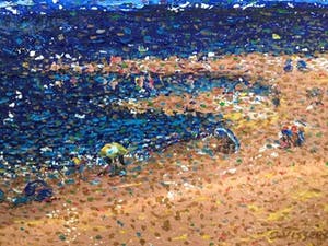 Jack Vissers - Aan het strand - acryl op paneel, ingelijst kopen? Bied vanaf 50!