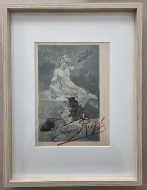 Felicien Rops - Canicule. Portret vrouw. kopen? Bied vanaf 229!