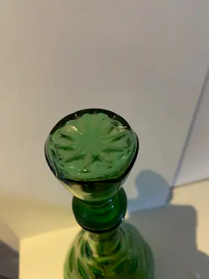 Empoli Glas - Vintage dimpled green kristallen wijnkaraf, Empoli ‘Genie’ bottle. kopen? Bied vanaf 55!