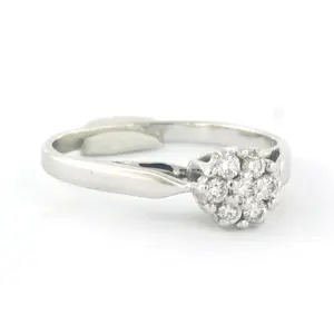 18k witgouden entourage ring bezet met briljant geslepen diamanten tot. 0,20ct kopen? Bied vanaf 360!