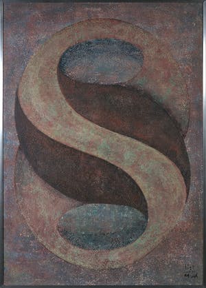 Piet van Mook - Gemengde techniek op board, Zonder titel - Ingelijst kopen? Bied vanaf 1!