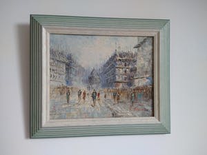 Niet of onleesbaar gesigneerd - Parijs' stadsgezicht - olieverf op canvas, ingelijst kopen? Bied vanaf 1!