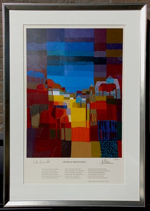 Ton Schulten - met Willem Wilmink - Opnieuw begonnen, zeefdruk (mooi ingelijst, groot) kopen? Bied vanaf 495!