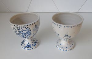 Sjoerd Jonkers - Twee Studio Keramische blauw witte bokalen kopen? Bied vanaf 30!