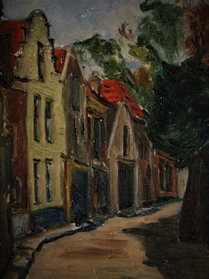 AcheterHildegard Helene Anna Andereija - Oud impressionistisch Olieverf 1931 - Stadsgezicht Middelburg Zeeland? Enchérissez de 1!