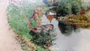 Egbertus Antonie Jansen - Waaldijk bij Herwijnen - Schilderij kopen? Bied vanaf 1350!