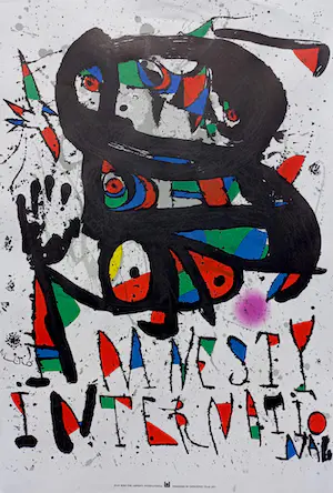 AcheterJoan Miro - Amnesty International, lithografisch affiche (1977)? Enchérissez de 50!