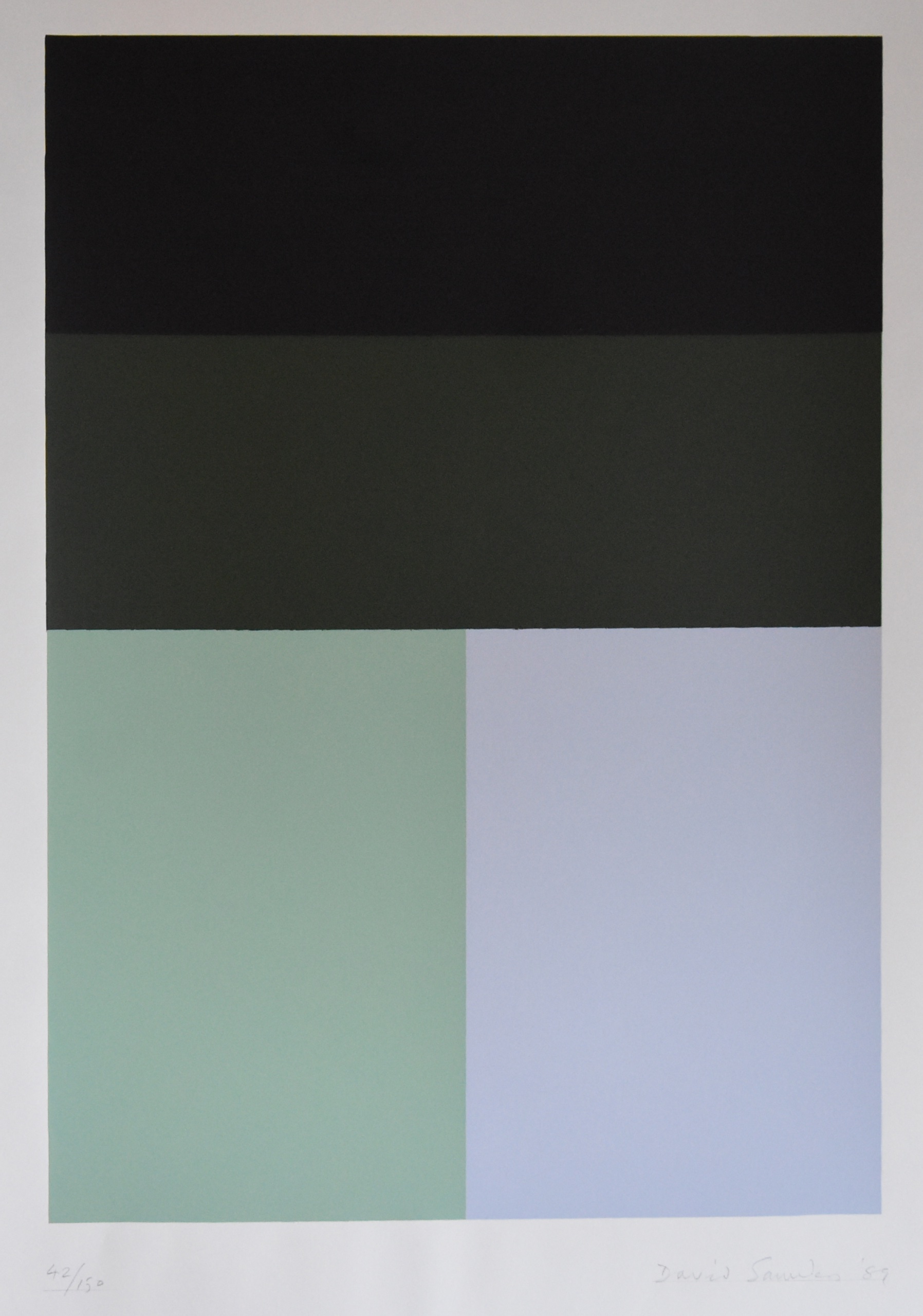 David Saunders - zeefdruk # CONSTRUCTIVISTISCHE COMPOSITIE # 1989, genummerd/gesigneerd, mint- kopen? Bied vanaf 69!